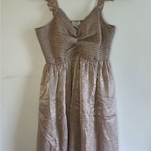 Elegant Dress in Shimmering Pink/Tan Size S